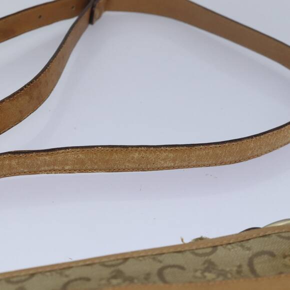 CELINE C Macadam Canvas Shoulder Bag Leather Beige - Picture 8 of 12